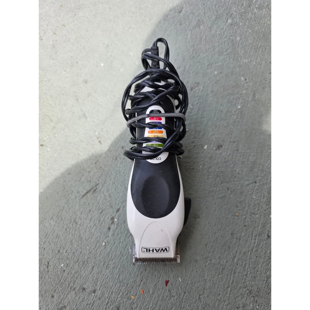 Wahl Color Pro Corded Hair Clipper Electric Trimmer White Black 79300-1001 Z1‎